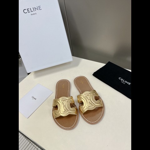 23ss celin* 카프스킨 트리오페 뮬 슬라이드