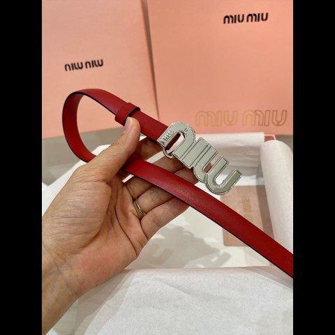 miu mi* 레터링 레더 벨트