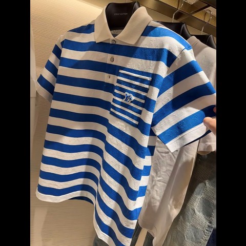 lv 모노그램 스트라이프 폴로 셔츠