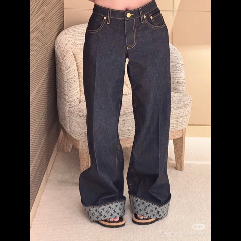 lv 커프드 헴 플레어드 진