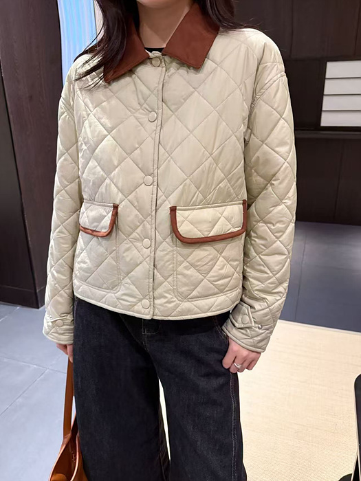 miu mi* 퀼팅 블루종 재킷