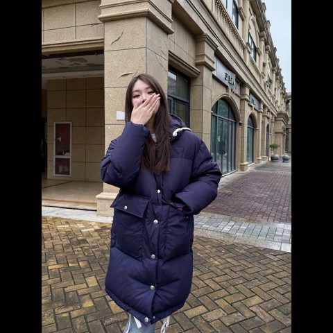 prad* 후드 롱 패딩