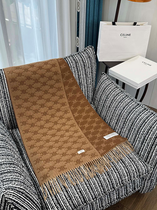 celin* 모노그램 캐시미어 프린지드 스카프