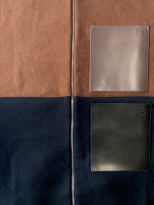 loew* 패치 포켓 니트 후드 집업